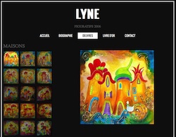 Site internet artiste fond noir